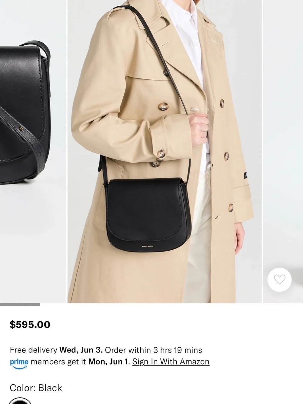 Mansur Gavriel Classic Mini Leather Crossbody Saddle Bag